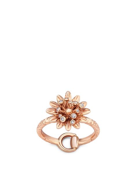 Gucci Flora 18k diamond ring in 18k rose gold 